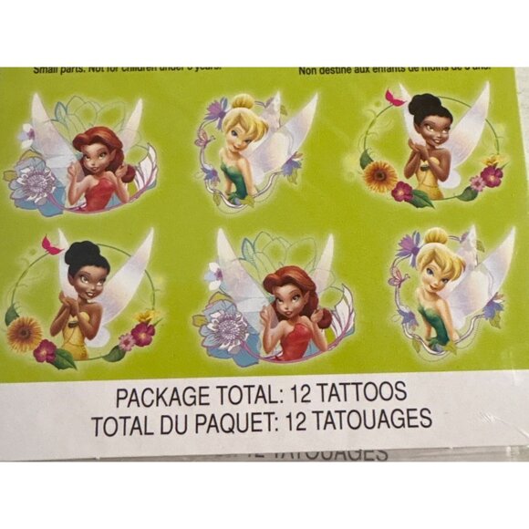Disney Tinker Bell Fairy Temporary Tattoos 12 Pack - Picture 3 of 3